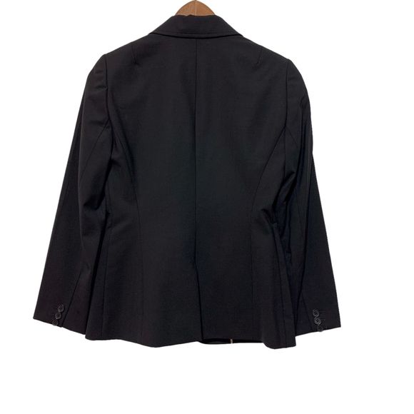 J. Crew Womens Blazer Jacket Wool Blend Black One Button Lined Size 0 - Picture 4 of 12